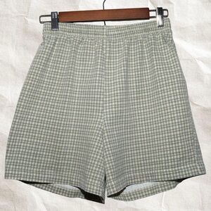 Plaid Green and cream Shorts